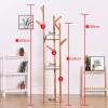 LFFH 8 Hook Coat Racks, Stable Triangle Base Multifunctional Solid Wood Coat Stand Bedroom Clothes Hanging Hanger for Home Office (Color : Apricot) view 2