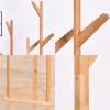 LFFH 8 Hook Coat Racks, Stable Triangle Base Multifunctional Solid Wood Coat Stand Bedroom Clothes Hanging Hanger for Home Office (Color : Apricot) view 3