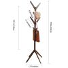 LFFH 8 Hooks Standing Coat Rack, Square Base Creative Tree Shape Solid Wood Coat Stand Bedroom Clothes Hanging Hanger for Home Office (Color : Apricot) view 2