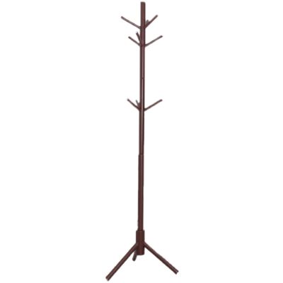 LFFH Floor Standing Coat Racks, Stable Triangle Base Creative Tree Shape Solid Wood Coat Stand Bedroom Clothes Hanging Hanger for Home Office (Color : Brown)