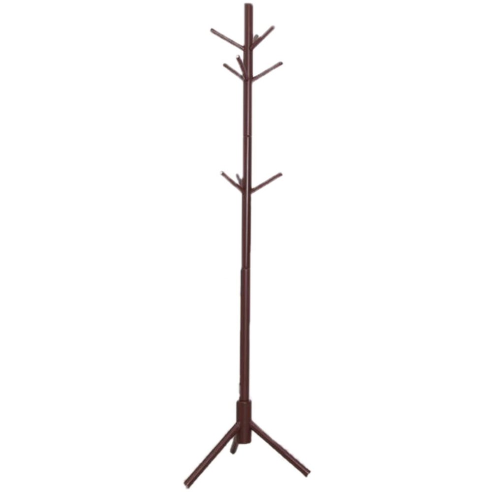 LFFH Floor Standing Coat Racks, Stable Triangle Base Creative Tree Shape Solid Wood Coat Stand Bedroom Clothes Hanging Hanger for Home Office (Color : Brown)