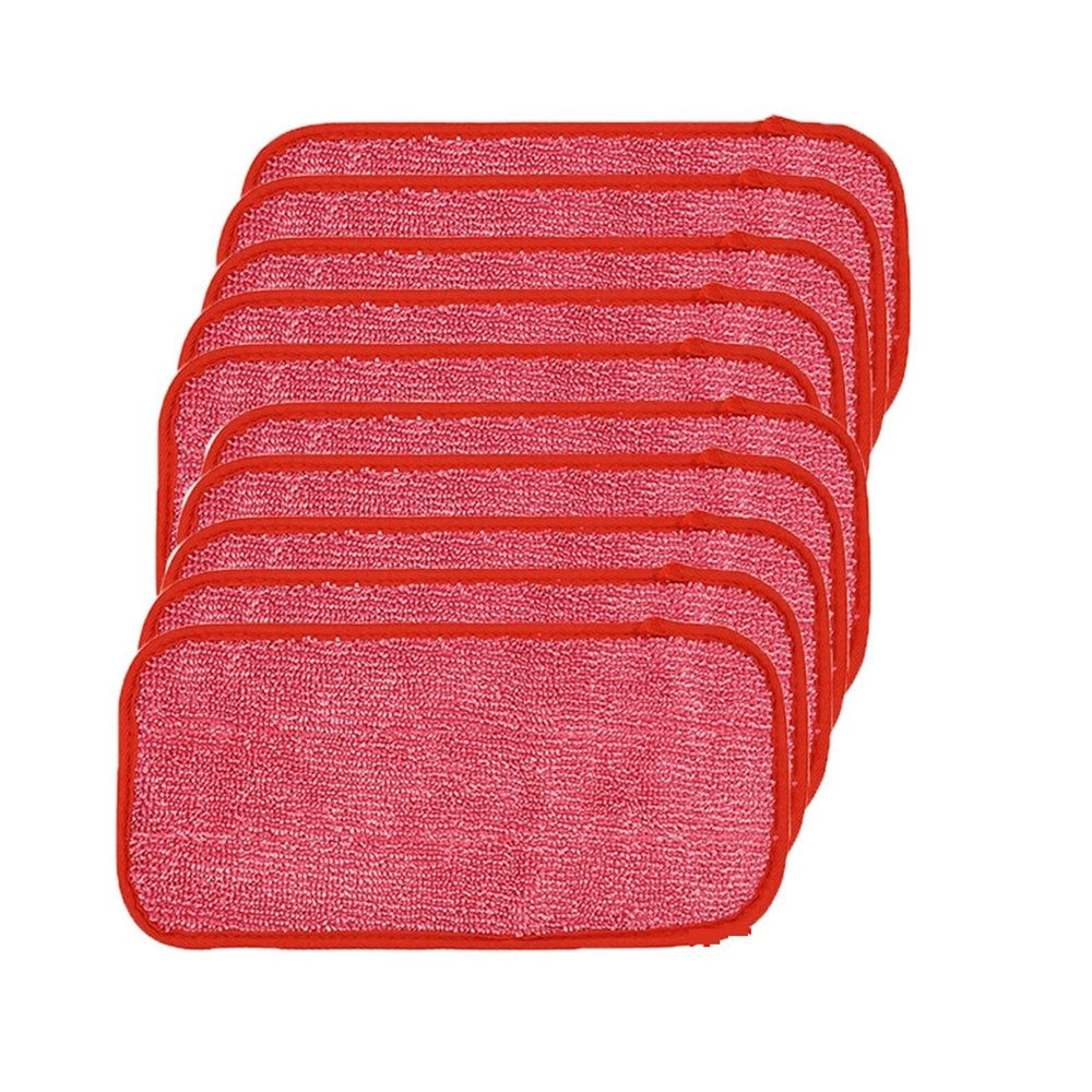 LANGshaw 10Pcs/lot Cleaning Mopping Pads Mop Cloth Compatible for Swiffer Wetjet Sweeper Wipes Pad Rag for Wet Jet Household Spare Parts Leisurely (Color : 5 red)