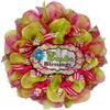 Easter Blessings Handmade Deco Mesh Wreath. Available in 24 inch and 28 inch diameters. view 1