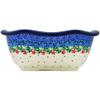 Polmedia Polish Pottery Bowl 8-inch - Princess In A Red Dress Pattern Handmade in Boleslawiec Poland by Ceramika Artystyczna + Certificate of Authenticity view 3