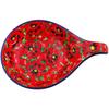 Polmedia Polish Pottery Condiment Dish UNIKAT - Savvy Scarlet Pattern Handmade in Boleslawiec Poland by Ceramika Artystyczna + Certificate of Authenticity view 2