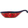 Polmedia Polish Pottery Condiment Dish UNIKAT - Savvy Scarlet Pattern Handmade in Boleslawiec Poland by Ceramika Artystyczna + Certificate of Authenticity view 3