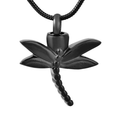 SHEIL Small Dragonfly Shape Pet Urn Pendant Cremation Urn Ash Jewelry Memorial Necklace with 20" Chain,3