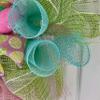 Pastel Easter Egg Ribbon Wreath Handmade Deco Mesh Available in 24 inch and 28 inch diameters view 3