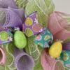 Pastel Easter Egg Ribbon Wreath Handmade Deco Mesh Available in 24 inch and 28 inch diameters view 4
