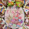 Burlap Decorated Easter Egg Deco Mesh Wreath. Available in 24 inch and 28 inch diameters. view 2