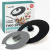 2-Pack Universal Silicone Lids for Pots and Pans - Replacement Pan Covers Fit 7-12 Inch Frying Pans and Pots, Black & Gray view 1