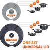 2-Pack Universal Silicone Lids for Pots and Pans - Replacement Pan Covers Fit 7-12 Inch Frying Pans and Pots, Black & Gray view 2