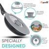 2-Pack Universal Silicone Lids for Pots and Pans - Replacement Pan Covers Fit 7-12 Inch Frying Pans and Pots, Black & Gray view 4