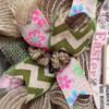Burlap Easter Egg Deco Mesh Wreath with Pip Berries. Available in 24 inch and 28 inch diameters. view 3