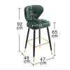 26 Inches Bar Chairs Bar Stools Set of 2 with Backs, Velvet Kitchen Island Counter Height, Metal Black Leg Upholstered Seat for Bars, Cafes, Lounges, Pub, Dining Room Stool ( Color : Dark grey ) view 2