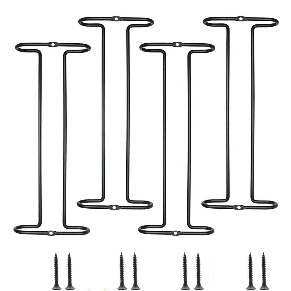 4pc Single Rail Wine Glass Rack, Metal Stemware Holder, Wine Glass Holder Glass Holder Storage Hanger, for Cabinet Kitchen Bar