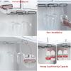 4pc Single Rail Wine Glass Rack, Metal Stemware Holder, Wine Glass Holder Glass Holder Storage Hanger, for Cabinet Kitchen Bar view 3