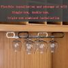 4pc Single Rail Wine Glass Rack, Metal Stemware Holder, Wine Glass Holder Glass Holder Storage Hanger, for Cabinet Kitchen Bar view 4