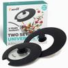 2-Pack Universal Silicone Lids for Pots and Pans - Replacement Pan Covers Fit 7-12 Inch Frying Pans and Pots, Black & Black view 1