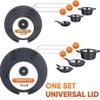 2-Pack Universal Silicone Lids for Pots and Pans - Replacement Pan Covers Fit 7-12 Inch Frying Pans and Pots, Black & Black view 2
