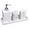 Alipis 1 Set Bathroom Four Piece Set Makeup Vanity Table Liquid Dispenser Foam Hand soap Dispenser Kitchen Tray Empty Shampoo Bottle Ceramic Bathroom soap Holder view 1