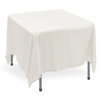 Simply Elegant Polyester Square Tablecloth Tablecloth Runner for Birthdays, Receptions, Weddings, Finished Hems, Machine Washable | Home Decor Accessory 70 x 70 - White