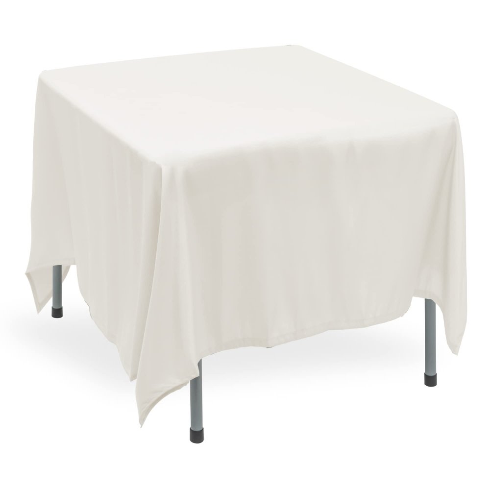 Simply Elegant Polyester Square Tablecloth Tablecloth Runner for Birthdays, Receptions, Weddings, Finished Hems, Machine Washable | Home Decor Accessory 70 x 70 - White