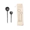 Bloomingville Horn Spoons, Set of 2 in Printed Drawstring Bag view 1