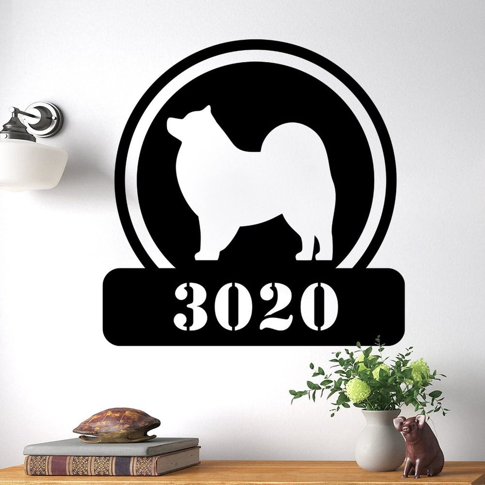 SILYHEART Welsh Terrier Metal House Number Address Plaque Personalized Pet Metal Wall Art Door Hanger Dog Lover Gift Custom Home Street Number Sign for Gate Fence Or Front Door 24in