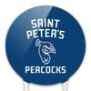 Acrylic Saint Peters University Peacocks Logo Cake Topper Party Decoration for Wedding Anniversary Birthday Graduation view 3