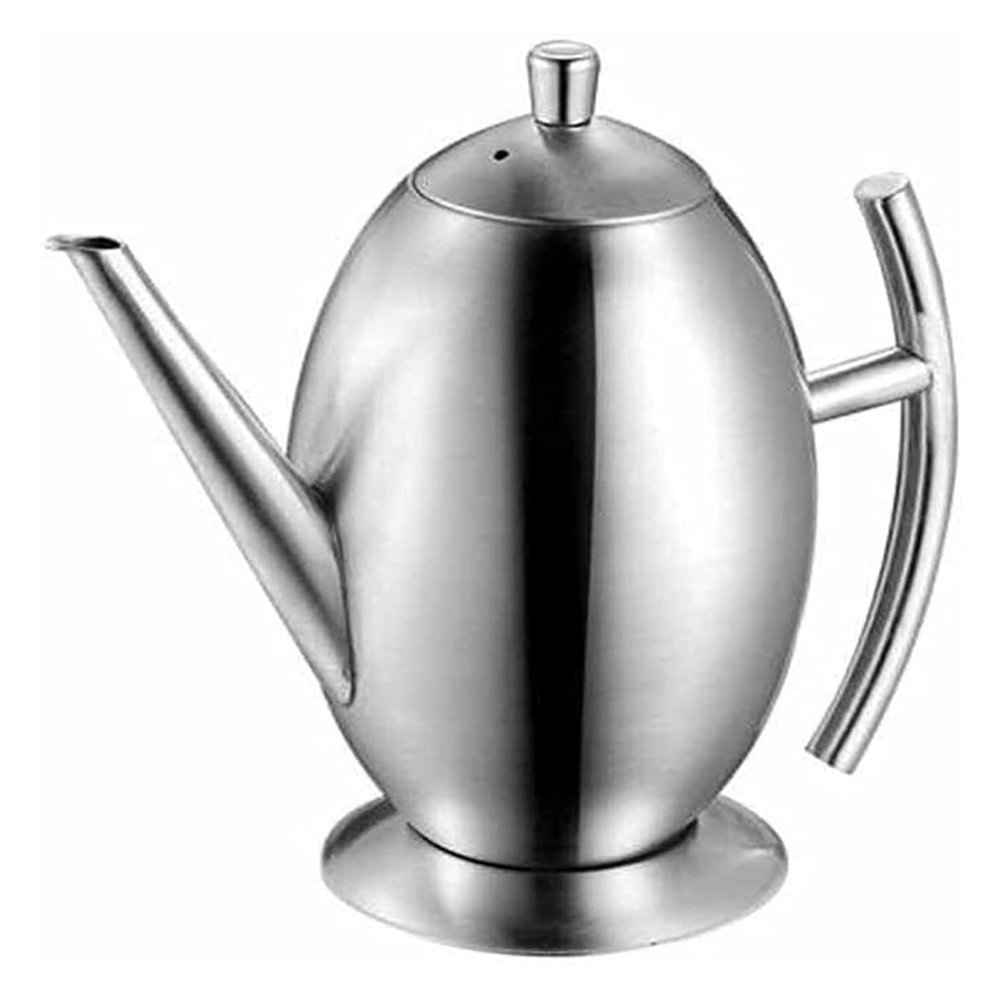 KDLK Olive Oil and Vinegar Dispenser Cruet Bottles Egg Shape Large Capacity Stainless Steel Long Spout Sauce Olive Oil Bottle Oil Spray Pot (Size : 500ml)