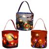 Halloween Candy Bags with LED Lights Trick or Treat Basket, Light up Halloween Party Bags Multipurpose Reusable Goody Bucket for Kids (Package K) view 1