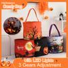 Halloween Candy Bags with LED Lights Trick or Treat Basket, Light up Halloween Party Bags Multipurpose Reusable Goody Bucket for Kids (Package K) view 2