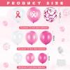 HyDren 108 Pieces Breast Cancer Awareness Decorations Balloons Arch Garland Kit 12 10 5 Inch Pink White Confetti Latex Pink Ribbon Foil Balloons for Pink Ribbon Party Decoration Supplies view 2
