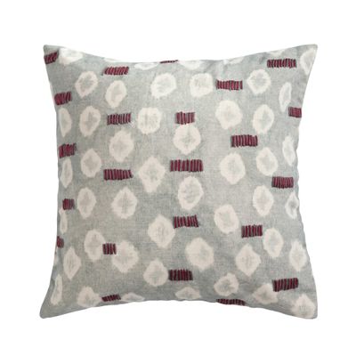 Creative Co-Op Linen Printed Hand-Embroidery and Chambray Back, Multicolor Pillow Covers, 18" L x 18" W x 0" H