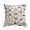 Creative Co-Op Linen Printed Hand-Embroidery and Chambray Back, Multicolor Pillow Covers, 18" L x 18" W x 0" H view 4