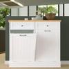 Betterhood Tilt Out Trash Cabinet 10 Gallon Wooden Free Standing Laundry Sorter Cabinet,Recycling Cabinet with Hideaway Drawer,Tilt Out Trash Cabinet Can Bin Kitchen view 2