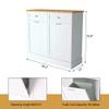 Betterhood Tilt Out Trash Cabinet 10 Gallon Wooden Free Standing Laundry Sorter Cabinet,Recycling Cabinet with Hideaway Drawer,Tilt Out Trash Cabinet Can Bin Kitchen view 3