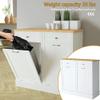 Betterhood Tilt Out Trash Cabinet 10 Gallon Wooden Free Standing Laundry Sorter Cabinet,Recycling Cabinet with Hideaway Drawer,Tilt Out Trash Cabinet Can Bin Kitchen view 4