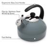 Farberware Omega Tea Kettle, Whistling Tea Pot, Works For All Stovetops, Porcelain Enamel on Carbon Steel, BPA-Free, Rust-Proof, Stay Cool Handle, 2.75 quart (11 cups) Capacity(Gray) view 4