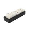 Creative Co-Op Handmade Alabaster Dominos in Soapstone Tray, Black and White view 1