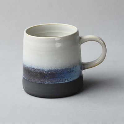 DECRZPB Ceramic Coffee Mug White Tea Cup with Large Handle Pottery Coffee Cup Mugs Gift for Office and Home