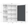 Iwell Bathroom Medicine Cabinet with Mirror, Bathroom Wall Cabinet with 2 Adjustable Shelves & 6 Open Shelves, Medicine Cabinet Organizer, Bathroom Cabinet Wall Mounted, White view 3
