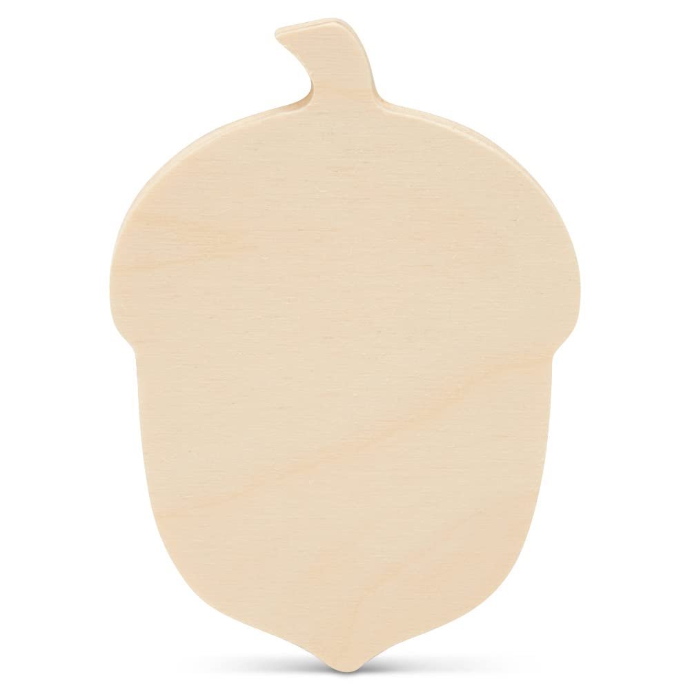 Chunky Wooden Acorns for Crafts 4 x 2-3/4-inch, Pack of 10 Wood Acorn Fall Shelf Decor, Classroom & Tier Tray Decor, by Woodpeckers