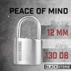 Blackstone Anti-Theft Loud 130db Alarm Padlock Weather Proof Heavy Duty Multi Purpose (12mm Shackle) view 3