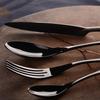 TWEE Black Silverware Set 32 Piece Stainless Steel Flatware Service for 8 Bordered Cutlery Utensil Include Knife Fork Spoon Teaspoon Home Kitchen Tableware Mirror Polished Dishwasher Safe view 4