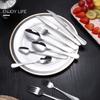 Bordered Silverware Set 20 Piece Stainless Steel Flatware Service for 4 Home Kitchen Restaurant Hotel Cutlery Utensil Include Knife Spoon Fork Dessert Spoon and Fork Mirror Polished view 2