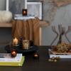 Bloomingville Bloomingville Embossed Glass and Metal Votive Holders with Paulownia Wood Tray, Set of 9, Multicolor view 3