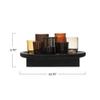 Bloomingville Bloomingville Embossed Glass and Metal Votive Holders with Paulownia Wood Tray, Set of 9, Multicolor view 4