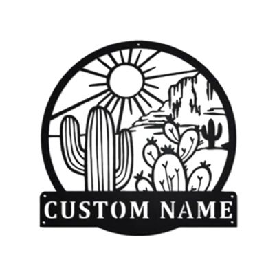 Nanlili PoroX Cactus Lovers Metal Wall Art, Personalized Cactus Signs, Office & Outdoor Metal Signs
